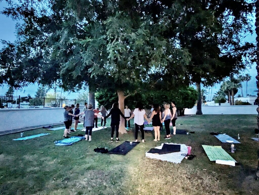 Moonlight Mixer Poses (and Prosecco) in the Park Success